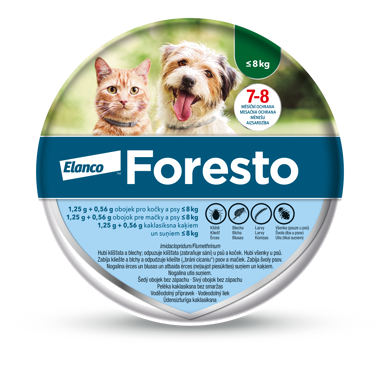 Foresto 1,25 g + 0,56 g obojek pro kočky a psy ≤ 8 kg