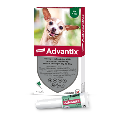 ADVANTIX roztok pro nakapání na kůži – spot-on  pro psy do 4 kg